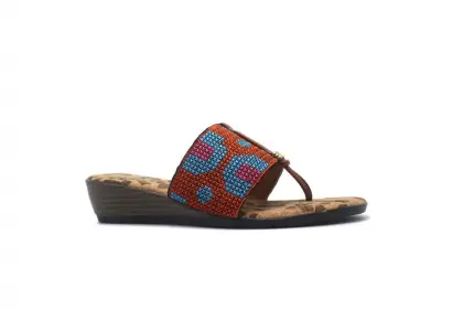 Womens Medium Elastic Thong Slide