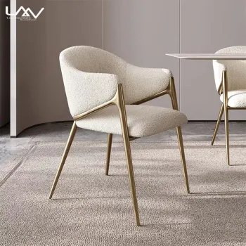 Modern Golden Stainless Steel Luxury Dining Chair for Hotels and Restaurants
