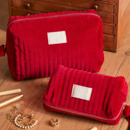 Novation Multi-Color Luxury Velvet Makeup Bag for Women