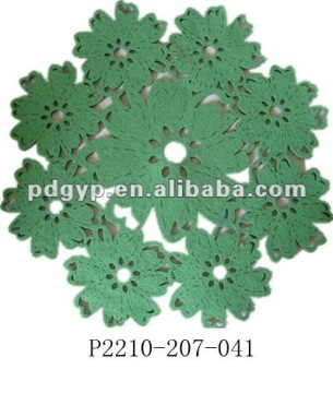 Green silicone heat resistant tableware mat,placemat