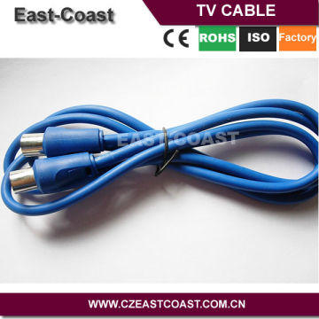 Blue 9.5mm aerial tv male to male tv antenna cable