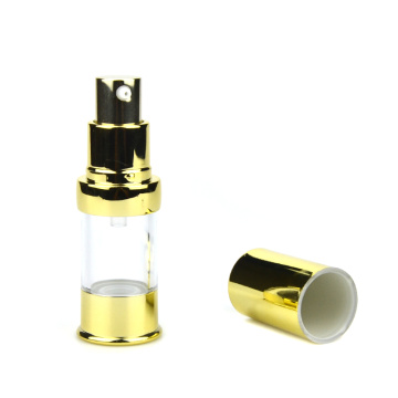 Glansende gouden kleur 15 ml 10 ml plastic cosmatische airless pomp oogserumfles