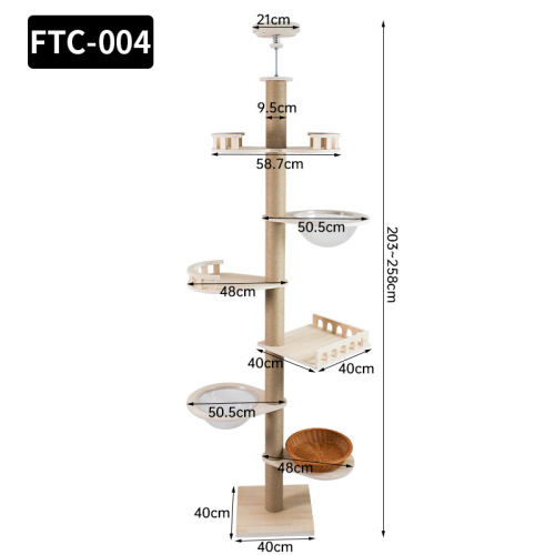Double Cat tree with Large Wooden Cat House