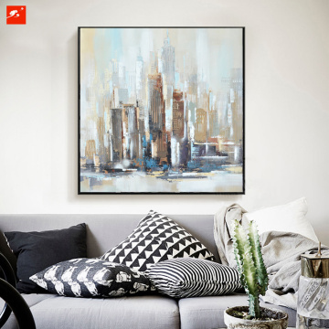 MutedUptown Cityscape Oil Painting