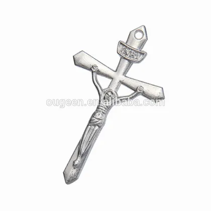 Silver plated unique mens cross modern large mexian sterling silver cross pendant