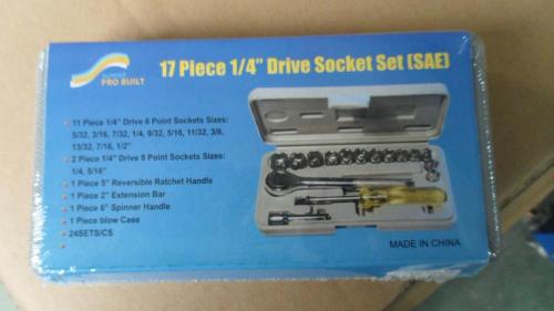 17pc 1/4 duim station socket ingesteld sae