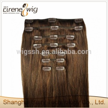 Malaysian 100% remy human clip in hair extensions sample welcomed