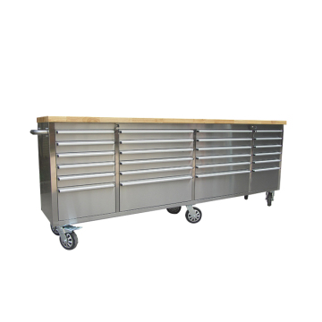 96 inch roller workshop work bench on wheels, stainless steel work bench for workshop