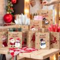 Sacos de presente de Natal com alças Kraft Paper Sacols