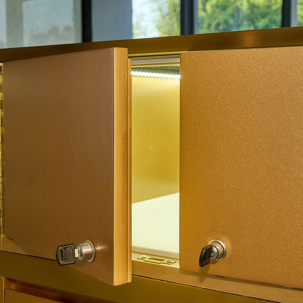 Gold Jewelry Display Cabinet