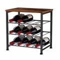 3-Layer Freestanding Wine Bottle Rack for 12 Bottles