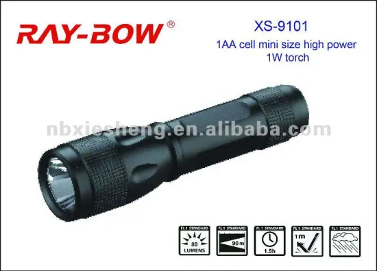 9101 1AA battery high power cell 1W led flashlight torch