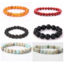 Natural Gemstone beaded Bracelet 4mm/6mm/8mm/10mm/12mm/16mm Stretch Chakra Healing Crystal Quartz Jewelry Women Men Girls