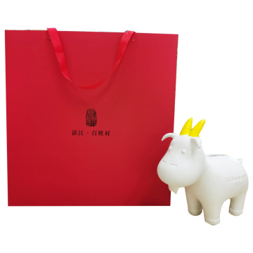 Custom red color paper artpaper bag for coffee