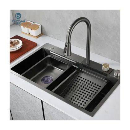 Feiyu Waterfall Sink: 304 Stainless Steel Kitchen Basin with Single Bowl Design