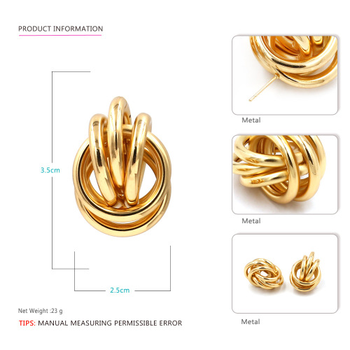 9 pairs of Bohemian retro large spiral wound ring earrings circular tribal Earrings female spiral Earrings Gold