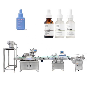 Liquid Serum Glass Dropper Bottle Filling and Labeling Production Line Machine