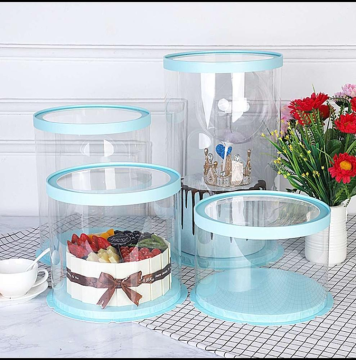 Luxury Customized White Clear Round Square Cake Box