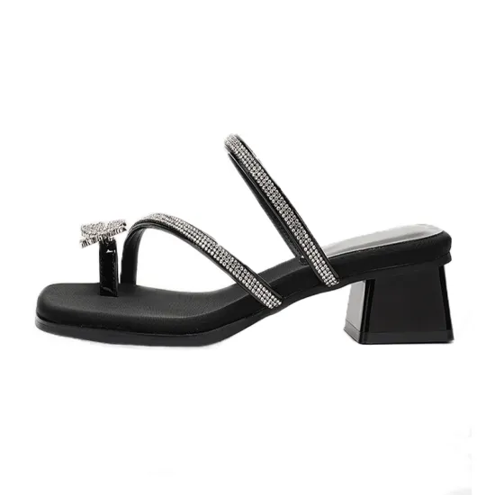 Strappy sandals with diamond embellishments