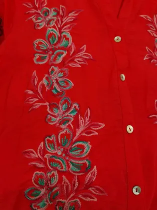 Ladies woven long sleeve shirt