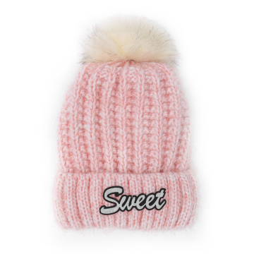 Custom logo women winter hat knitted beanie