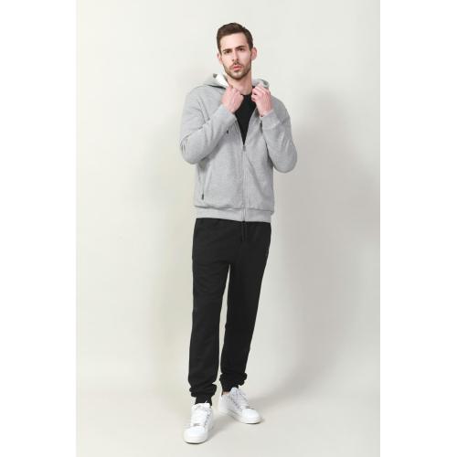 Zip Rib Detailed Fleece Jackets MEN'S ZIP HOODIE JACKET Supplier