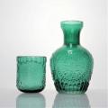 Stocked embossed bedside glass carafe with cup