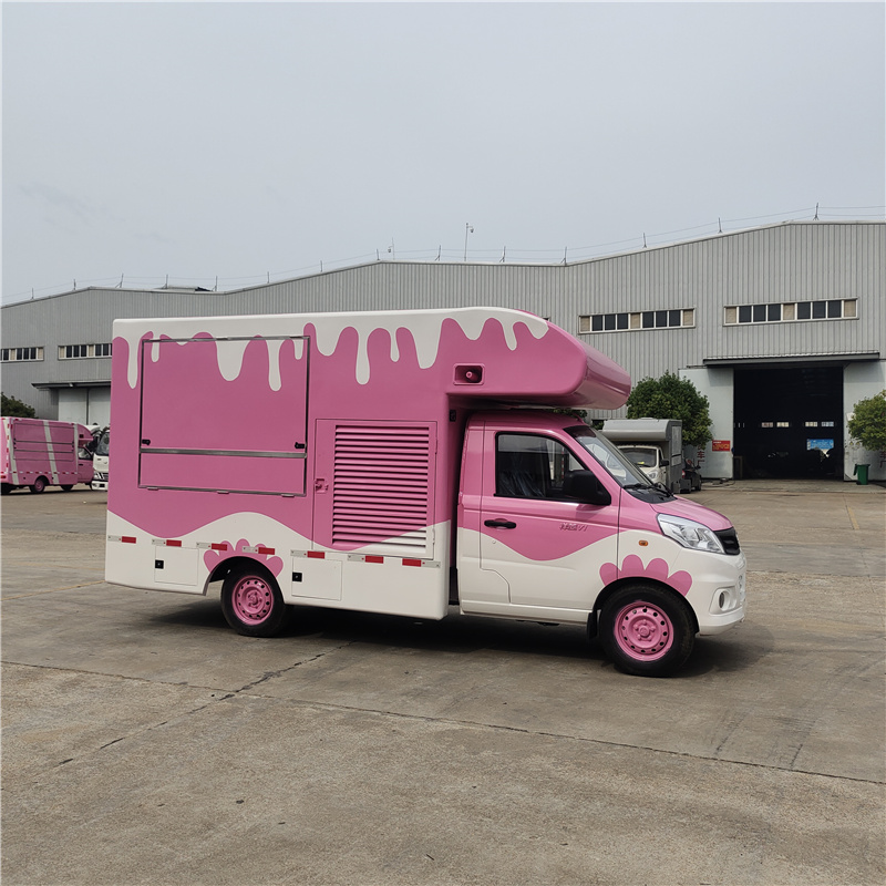 Custom pink street coffee truck