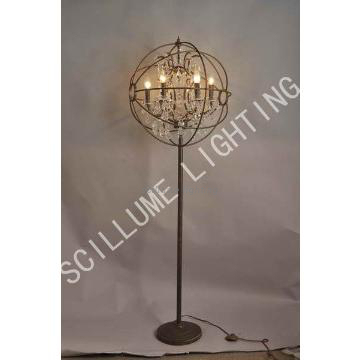 6-lights popular ORB floor lamp with clear crystals in side