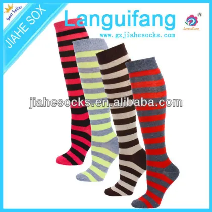 Fashional rainbow color knee high socks girl