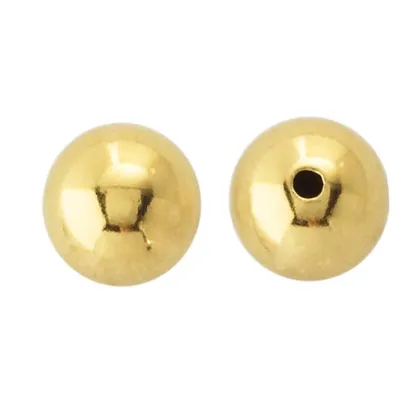 Solid gold jewellery 9k 14k 18k round plain gold bead spacer
