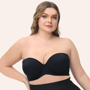 WhollyWomen Full Coverage Plus Size Strapless Bra with Back Smoothing