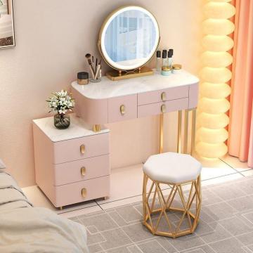 Hot Sale Bedroom Furniture: LED Light White Dresser & Makeup Vanity with Storage
