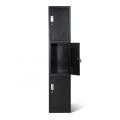 Black Metal Locker Storage Cabinet Staff 3 Tier