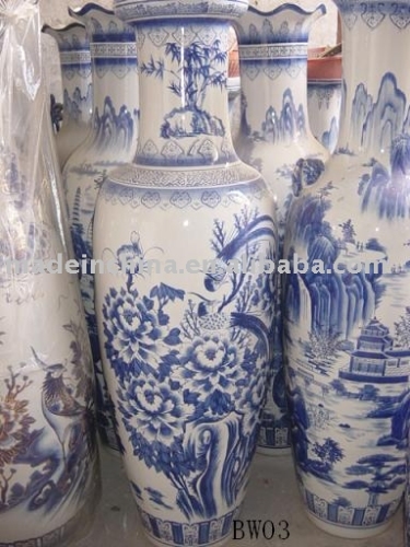 Big Blue And White Ceramic And Porcelain Vase (36&quot;, 48&quot;, 52&quot;, 62&quot;, 72&quot;)