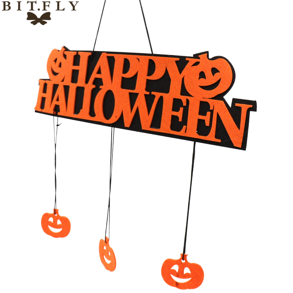 Halloween party Decoration HAPPY HALLOWEEN Hanging Hangtag Window door Decoration Doorplate Halloween Pumpkin Hanging Strips