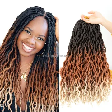 Goddess Faux locs Crochet Hair 18 Inch Pre Looped Wavy Gypsy Locs Crochet Braids Dreadlocks Ombre Curly Twist Hair Extension