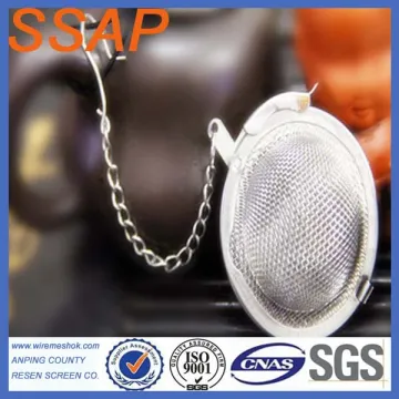 Anping factory stainless steel filter wire mesh tea ball with chain