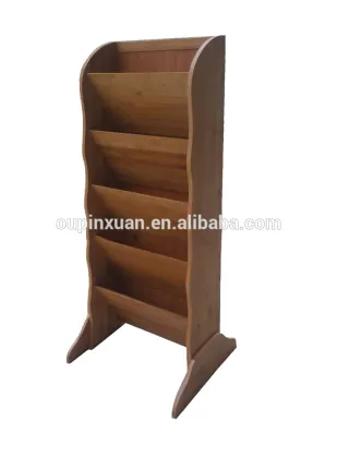 Fashion office furniture display&storage rack,5 tiers bamboo magazine paper rack