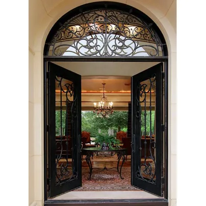 IKEA LATEST DESIGN NFRC WATERPROOF SOUND PROOF IRON GLASS DOORS FOR HOUSES