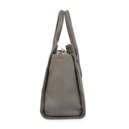 Simple Square Leather Elegant Office Lady Briefcase Handbag
