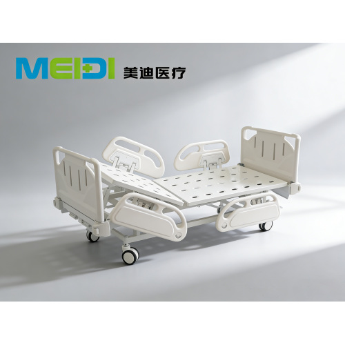 Reinforced Punching Single Crank Bed, Four Small Guardrails, Anti-Collision Head & Foot Board, Central Brake Elderly Nursing Bed