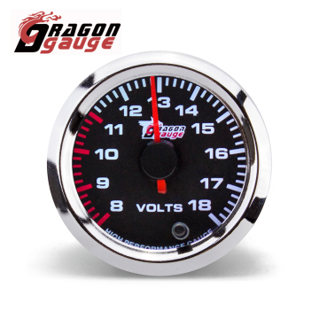 DRAGON GAUGE 2 inch 52mm 7 Colors Universal 8~18 Volt Auto Car Voltage Meter 12V