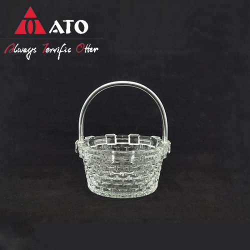 ATO Cretive clear crystal glass Fruit bowl basket