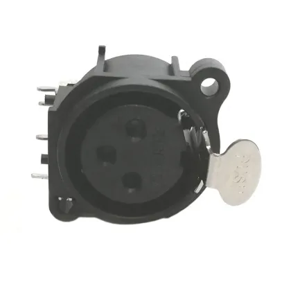 Female 3 Pin Neutrik XLR Connector 90 Degree with Push Lock
