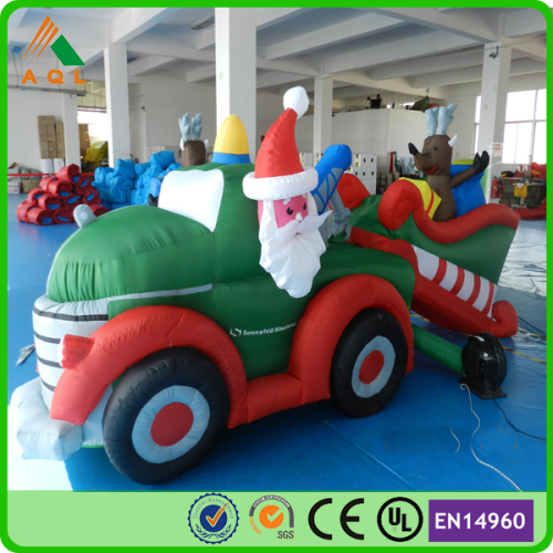 Cheap inflatable santa with camper/ inflatable santa with car popular sale