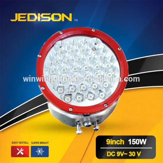 9Inch Round Red Shell 150W 9-30v work led driving lamp 4x4 offroad truck
