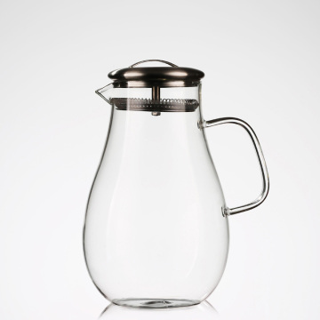 Термостійкий боросилікатний скляний графин для гарячого/холодного глечика для холодного чаю та домашнього соку Креативний скляний графин для соку з кришкою