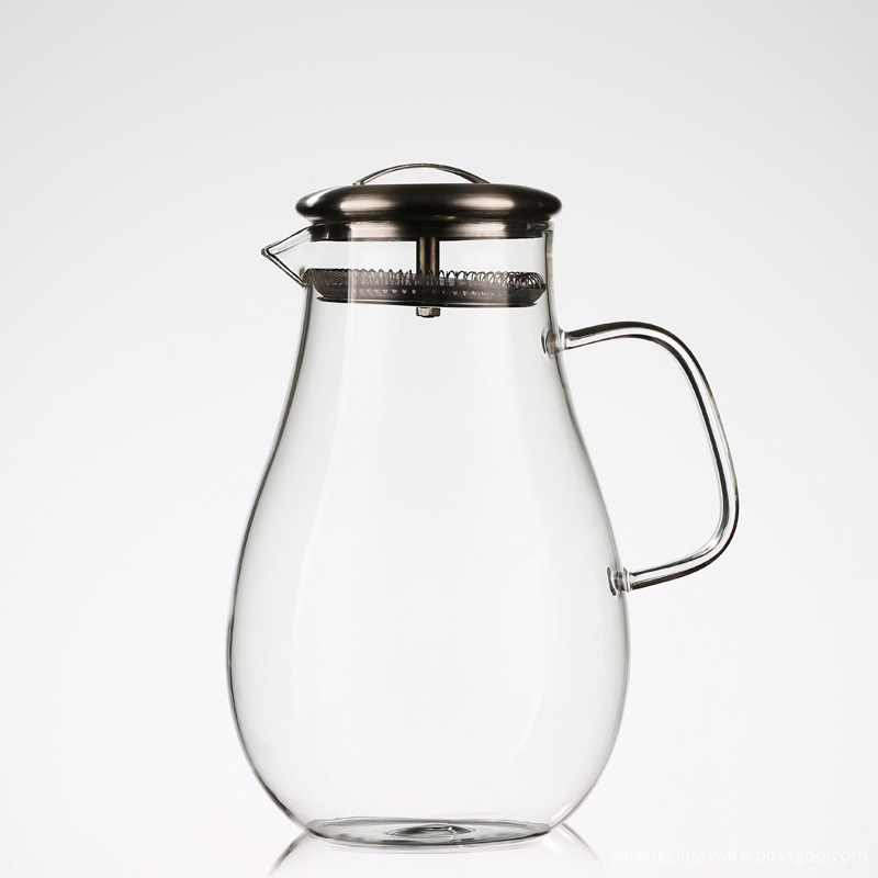 Glass Pitcher with Stainless Steel Lid, 