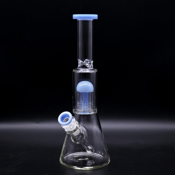 Blue filtered Glass Beaker Bong